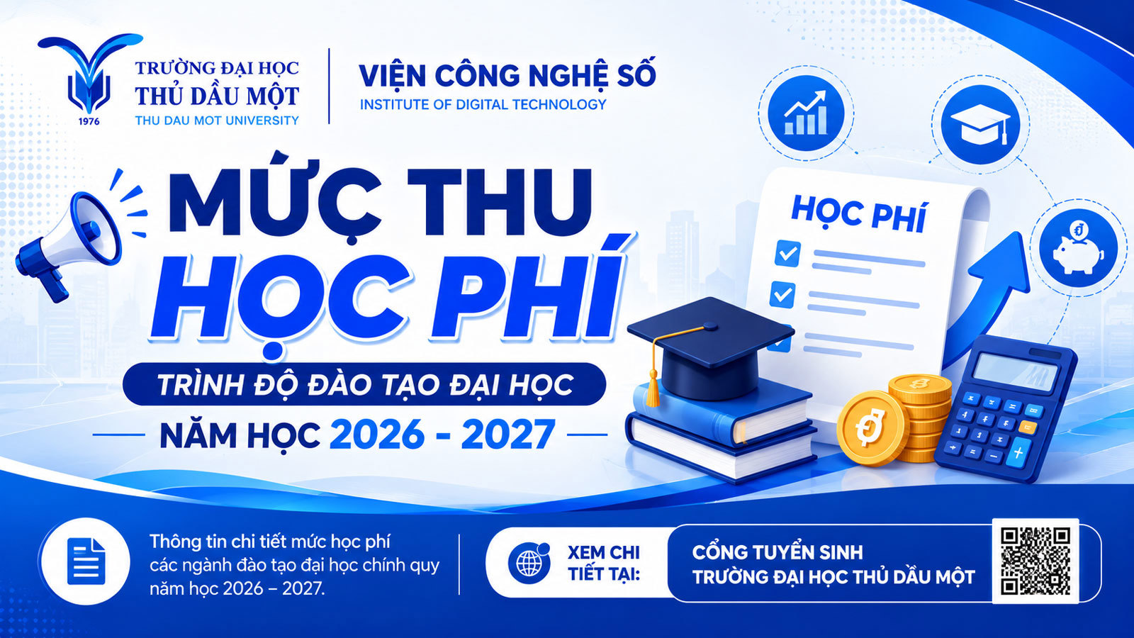 THÔNG BÁO MỨC THU HỌC PHÍ TRÌNH ĐỘ ĐẠI HỌC NĂM HỌC 2026 - 2027