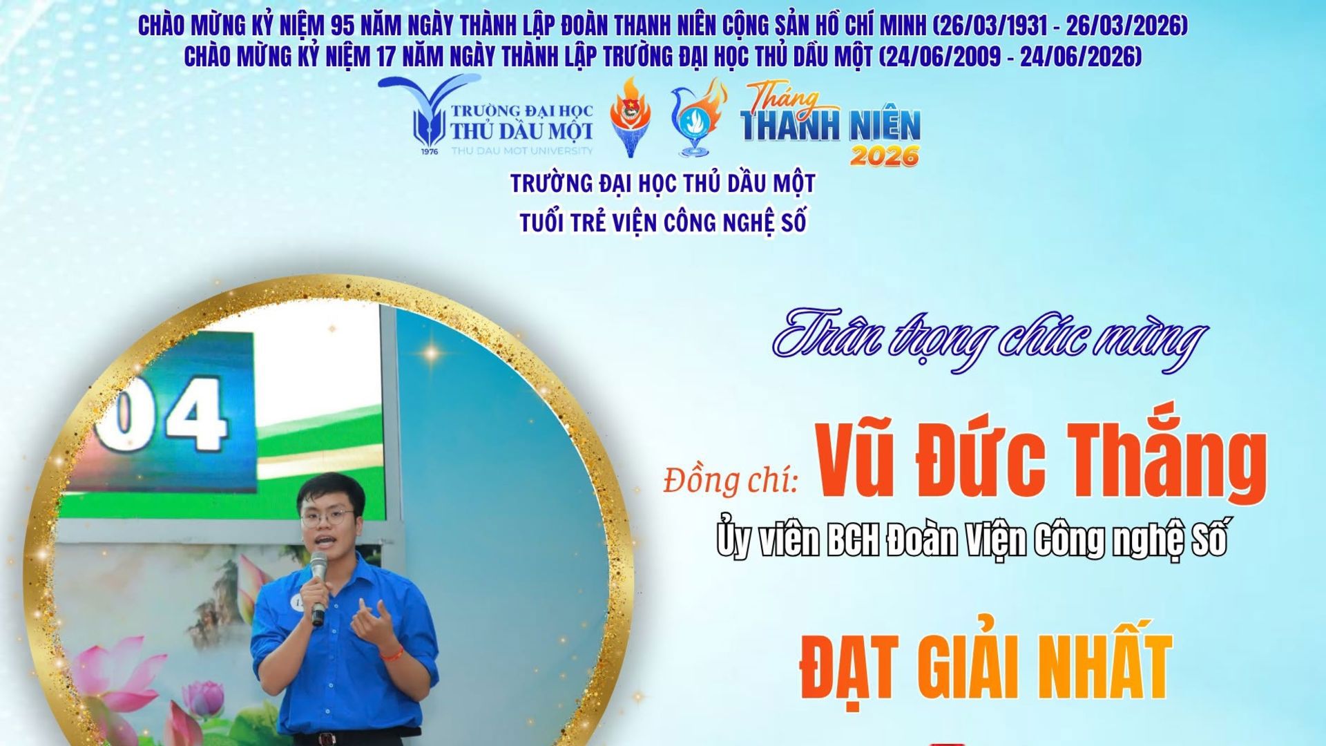 VINH DANH SINH VIÊN VIỆN CÔNG NGHỆ SỐ TẠI HỘI THI “BÍ THƯ CHI ĐOÀN GIỎI” LẦN V, NĂM 2026 