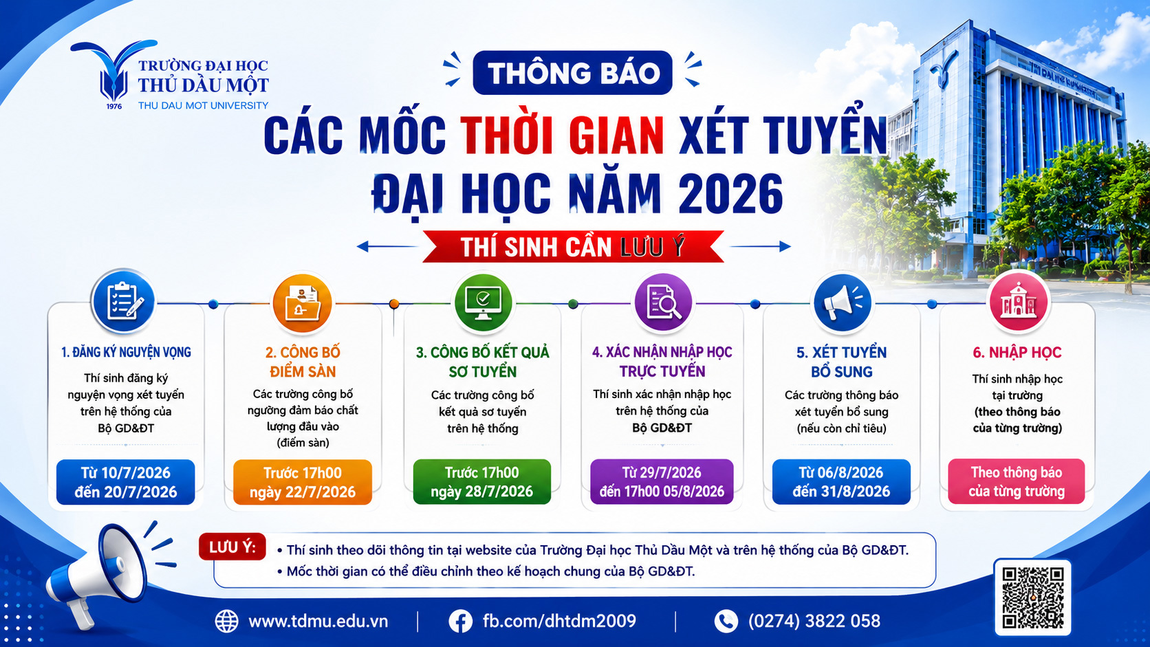 Các mốc thời gian xét tuyển đại học năm 2026 thí sinh cần lưu ý