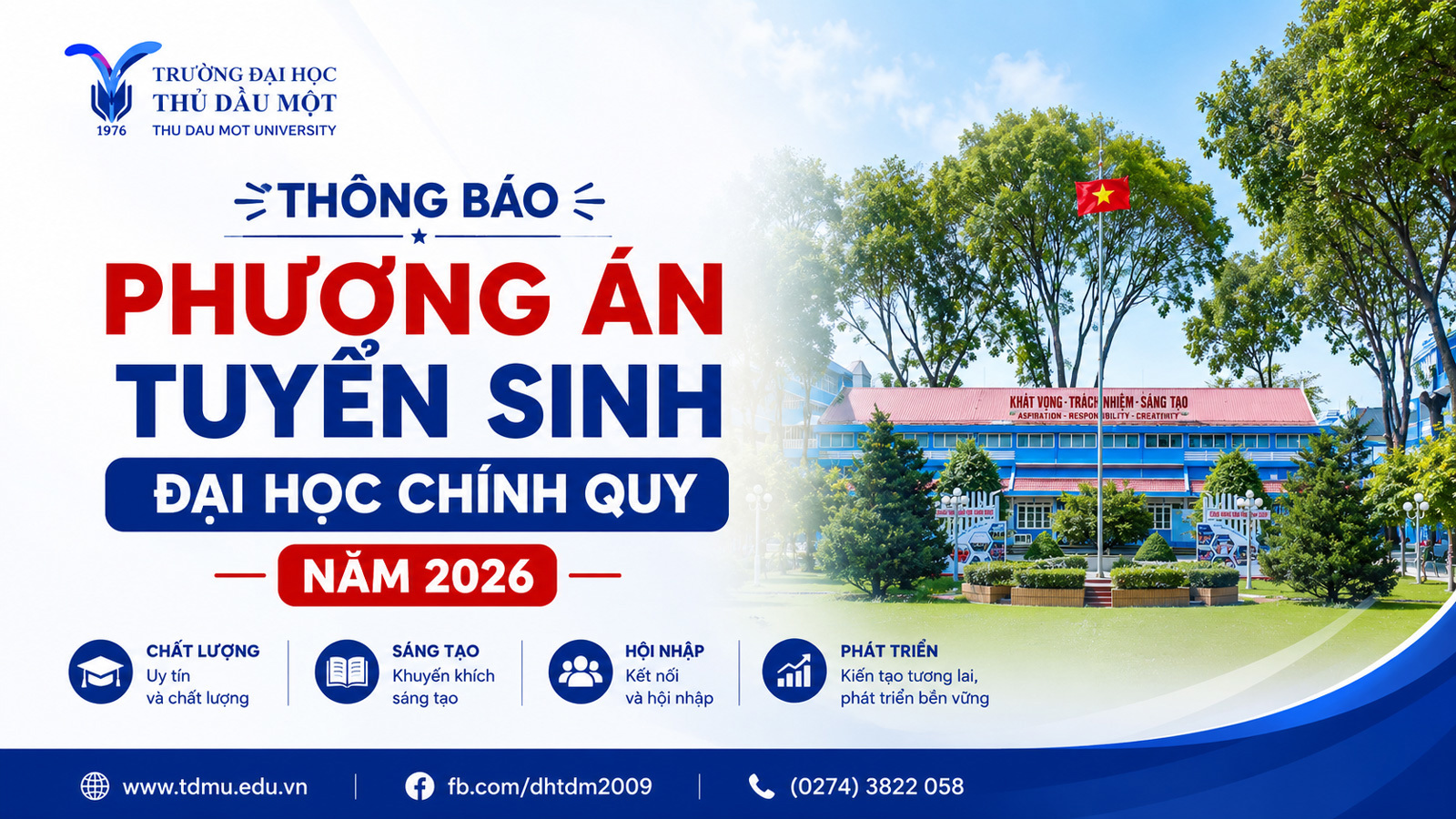 Thông báo Phương án tuyển sinh đại học chính quy năm 2026