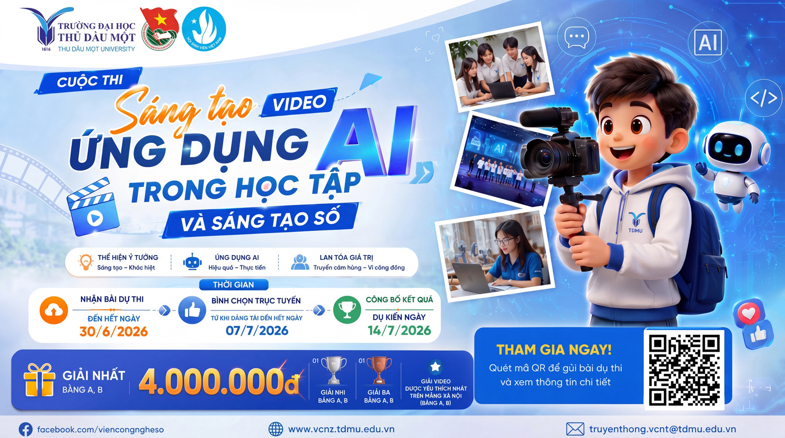 Thông báo về cuộc thi: Ứng dụng AI trong học tập và sáng tạo số